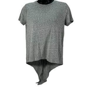 Madewell Womens Blouse Top Tee Cross Tie Back Gray Short Sleeve Relaxed Sz Xs